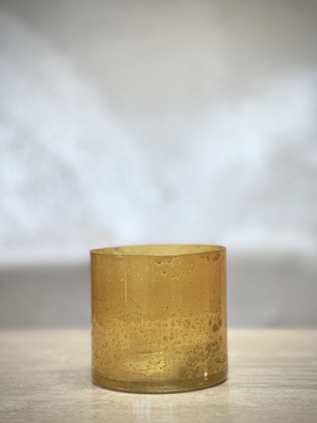 Ljuslykta / ljuskopp MARI i glas – vintagegul SMALL Ø10 H10 - 2