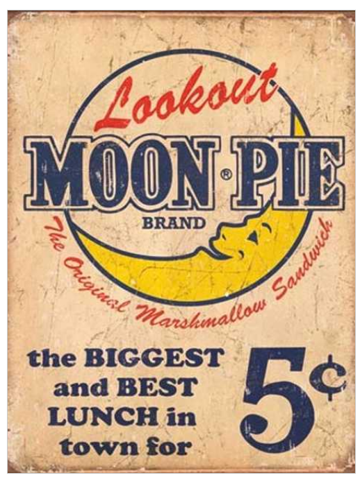 PLÅTSKYLT RETRO – MOON PIE BEST LUNCH 32x41cm