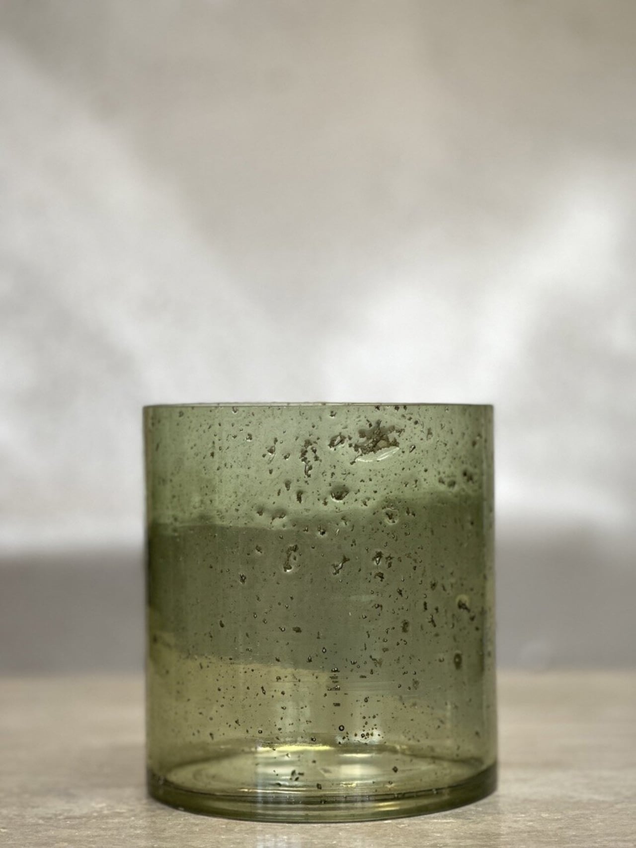 Ljuslykta / ljuskopp MARI i glas – ljusgrön LARGE Ø12 H13 - 9