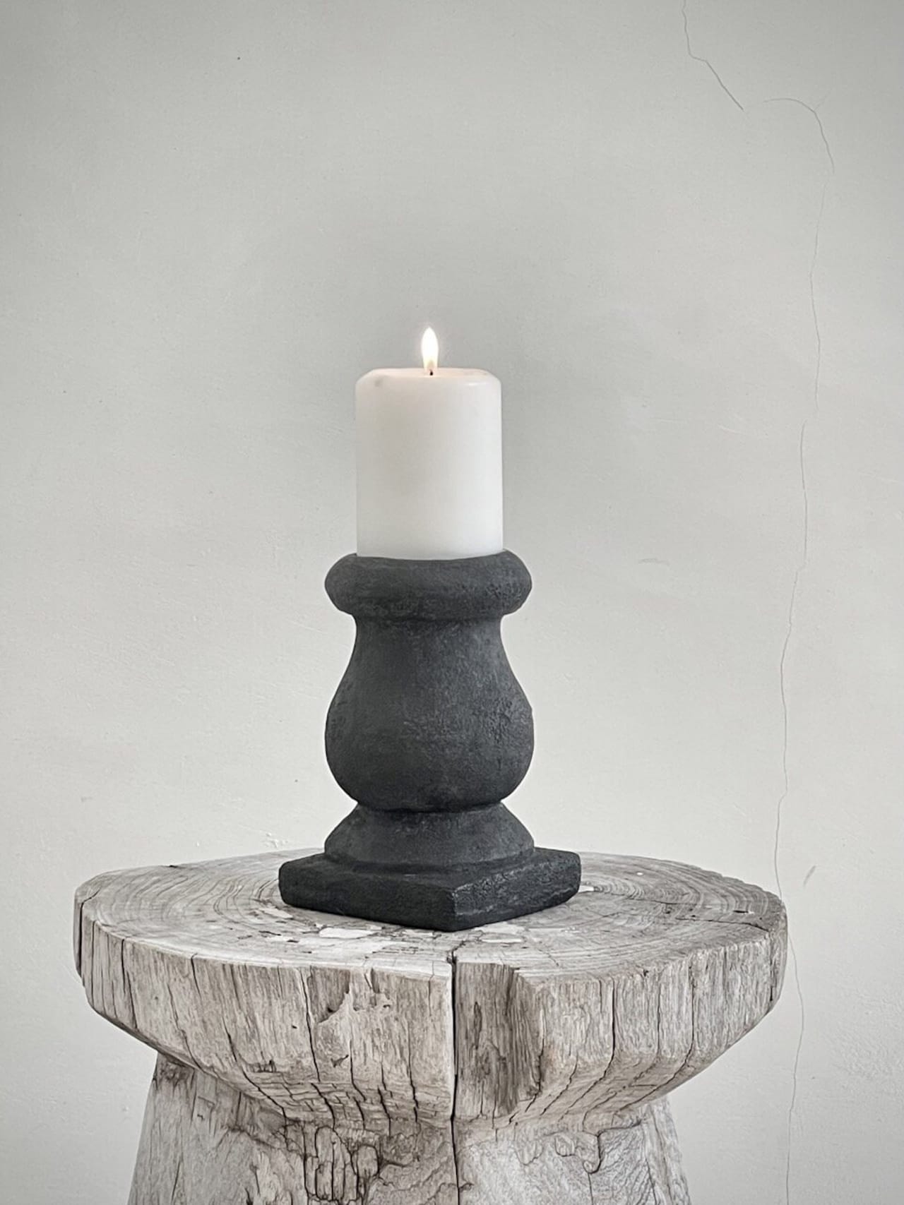 Ljusstake ROMO i betong antiksvart H:16cm - 2