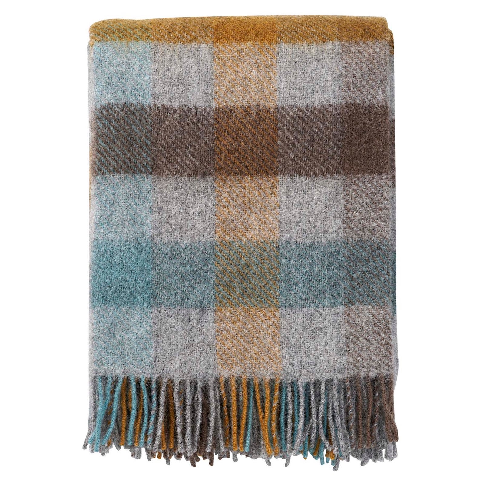 Ullfilt KLIPPAN GOTLAND OEKO-TEX® – Multi turkos 130x200cm