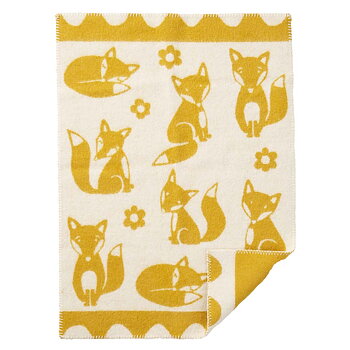 Ullfilt KLIPPAN FOX – Babypläd i 100% ekologisk lammull Saffran 65x90cm