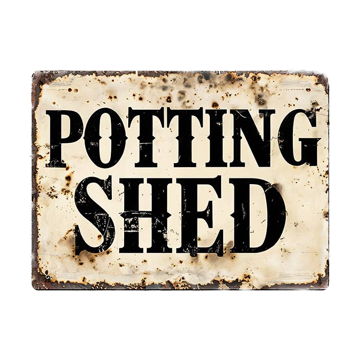 Metallskylt i vintagestil – Potting Shed 20x25cm