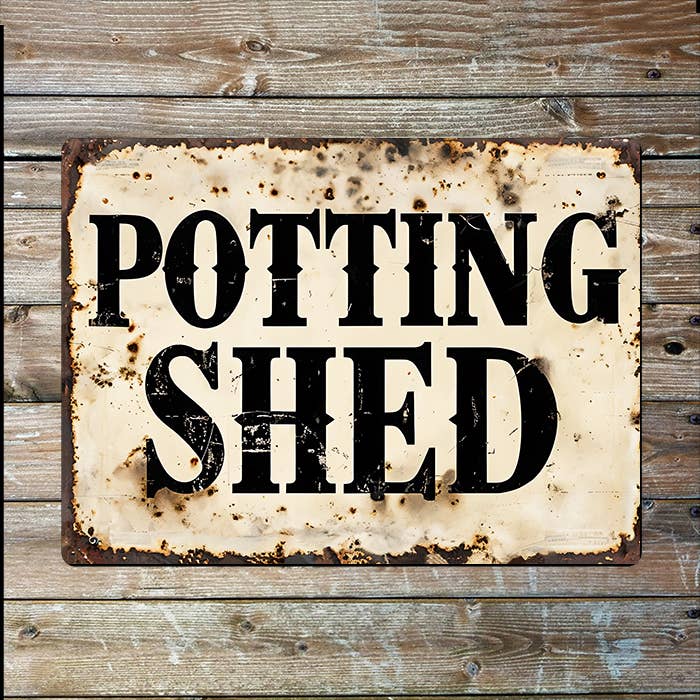 Metallskylt i vintagestil – Potting Shed 20x25cm - 2