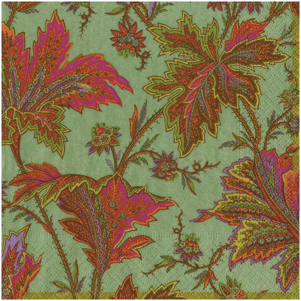 Servetter Middag Paisley Leaves Sage Green