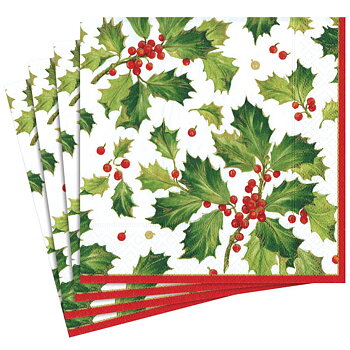 Servetter Middag Gilded Holly White