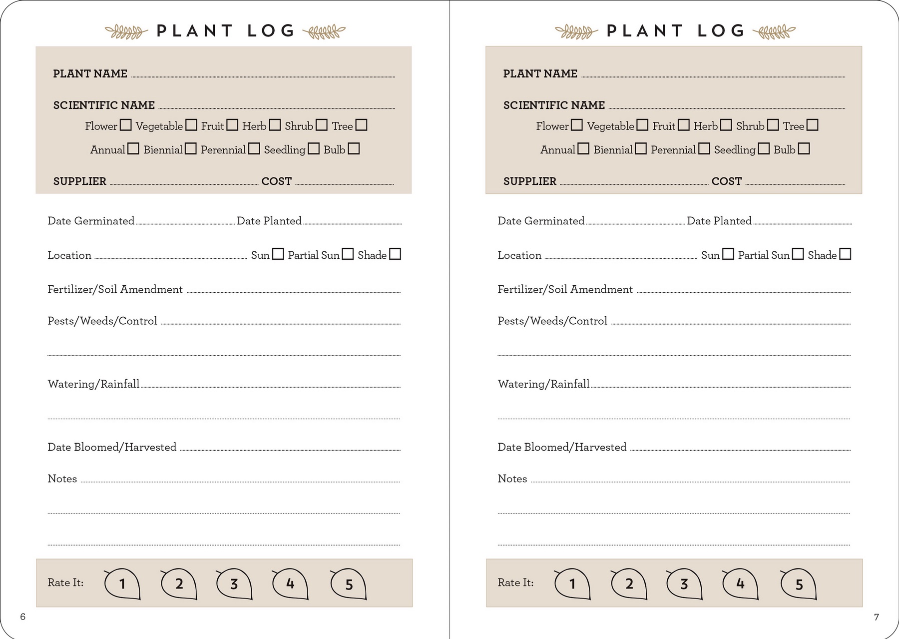 Anteckningsbok – The Gardener's Logbook 13,5x18,5cm 144 sidor - 4