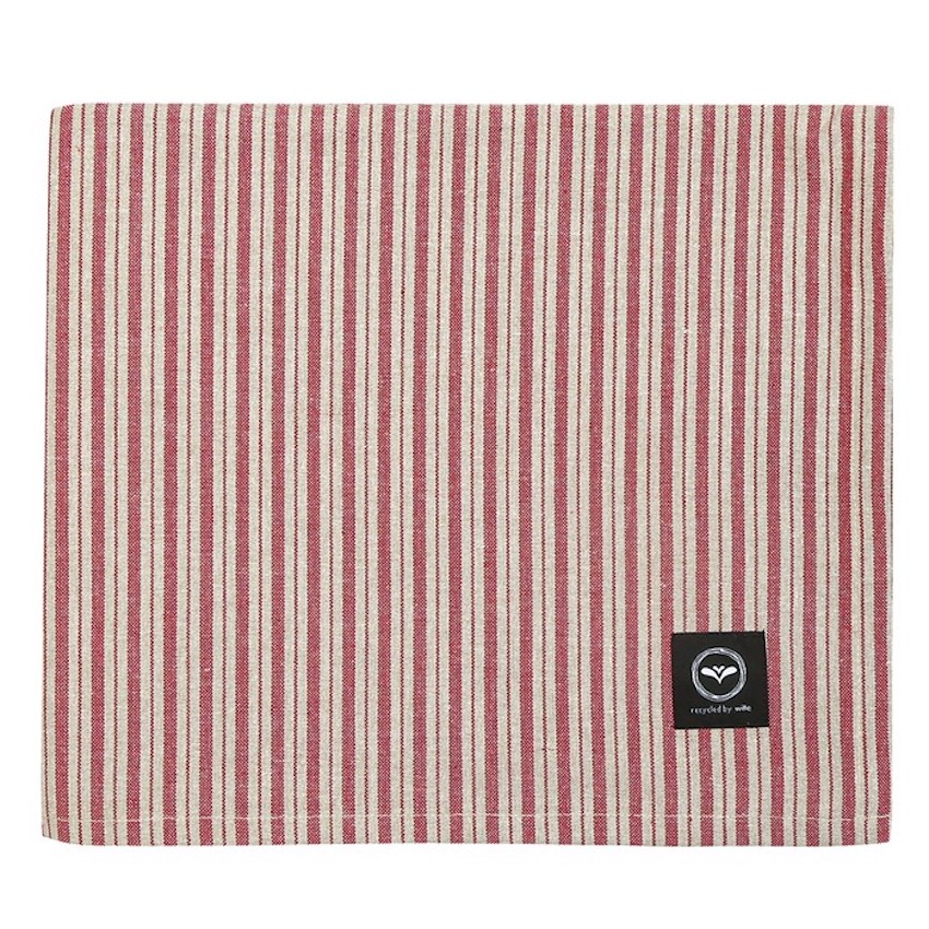 Avtorkningsbar Bordsduk ALF Recycled OEKO-TEX® – mörkröd & beige 140x240cm