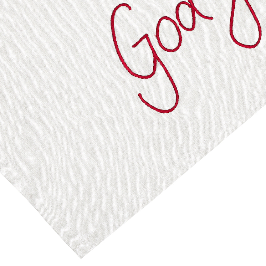 Löpare med brodyr GOD JUL – Recycled OEKO-TEX® linnefärgad 35x120cm - 4