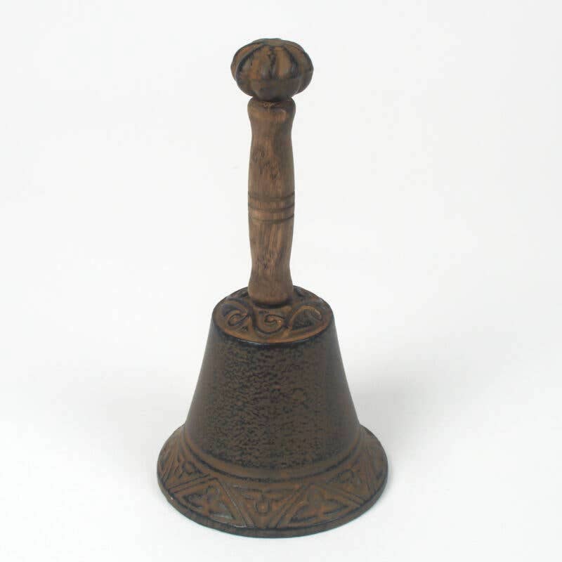 Bordsklocka i gjutjärn med trähandtag H:11cm - 2