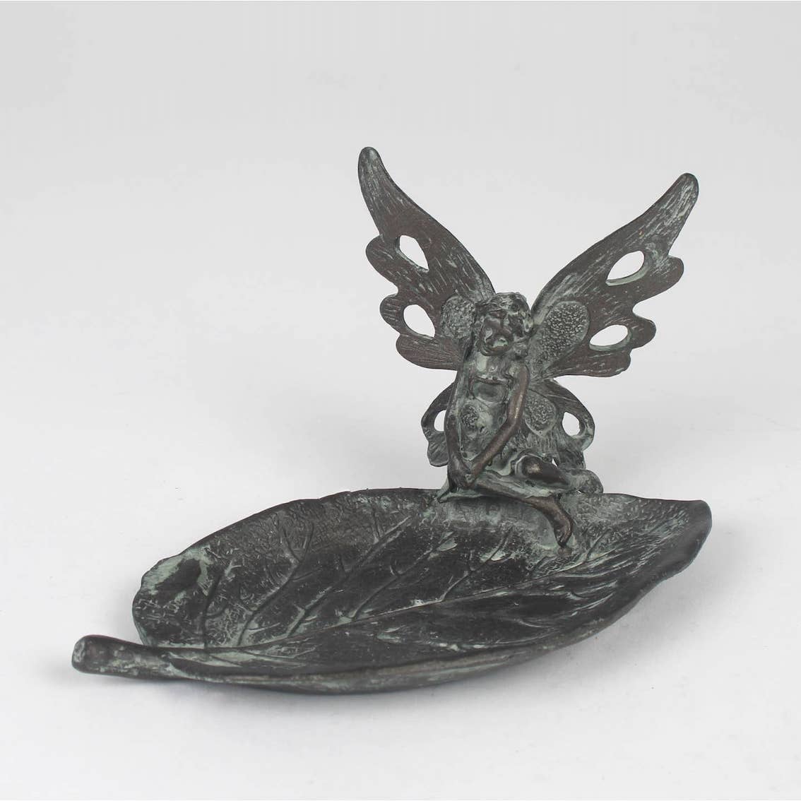 Fat / prydnadsskål – lövformat med älva 14,5x10x7,5cm - 4