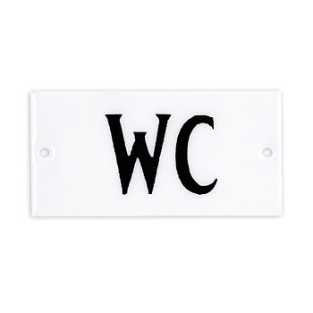 Skylt i emaljfinish – WC 9x4,5cm