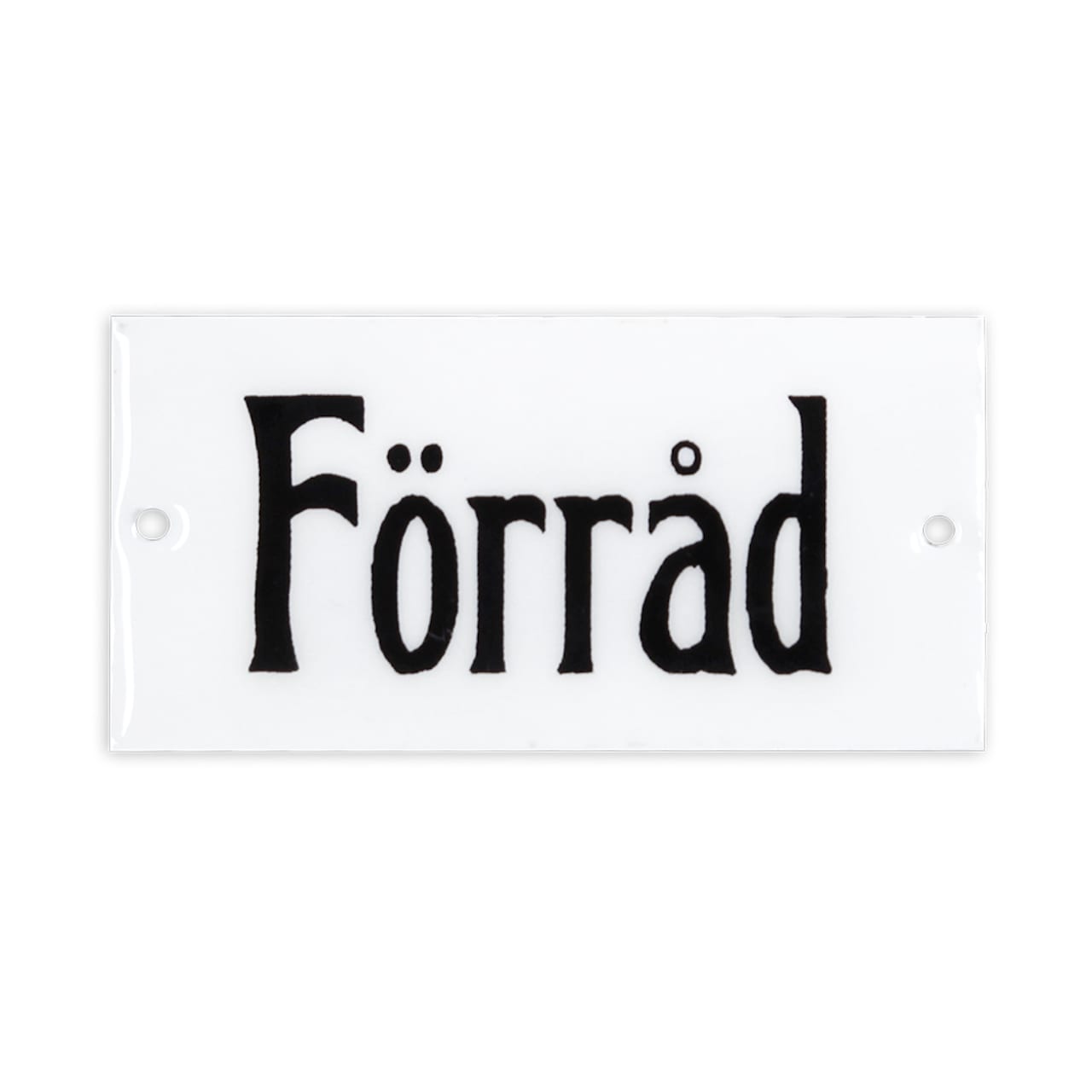 Skylt i emaljfinish – Förråd 9x4,5cm