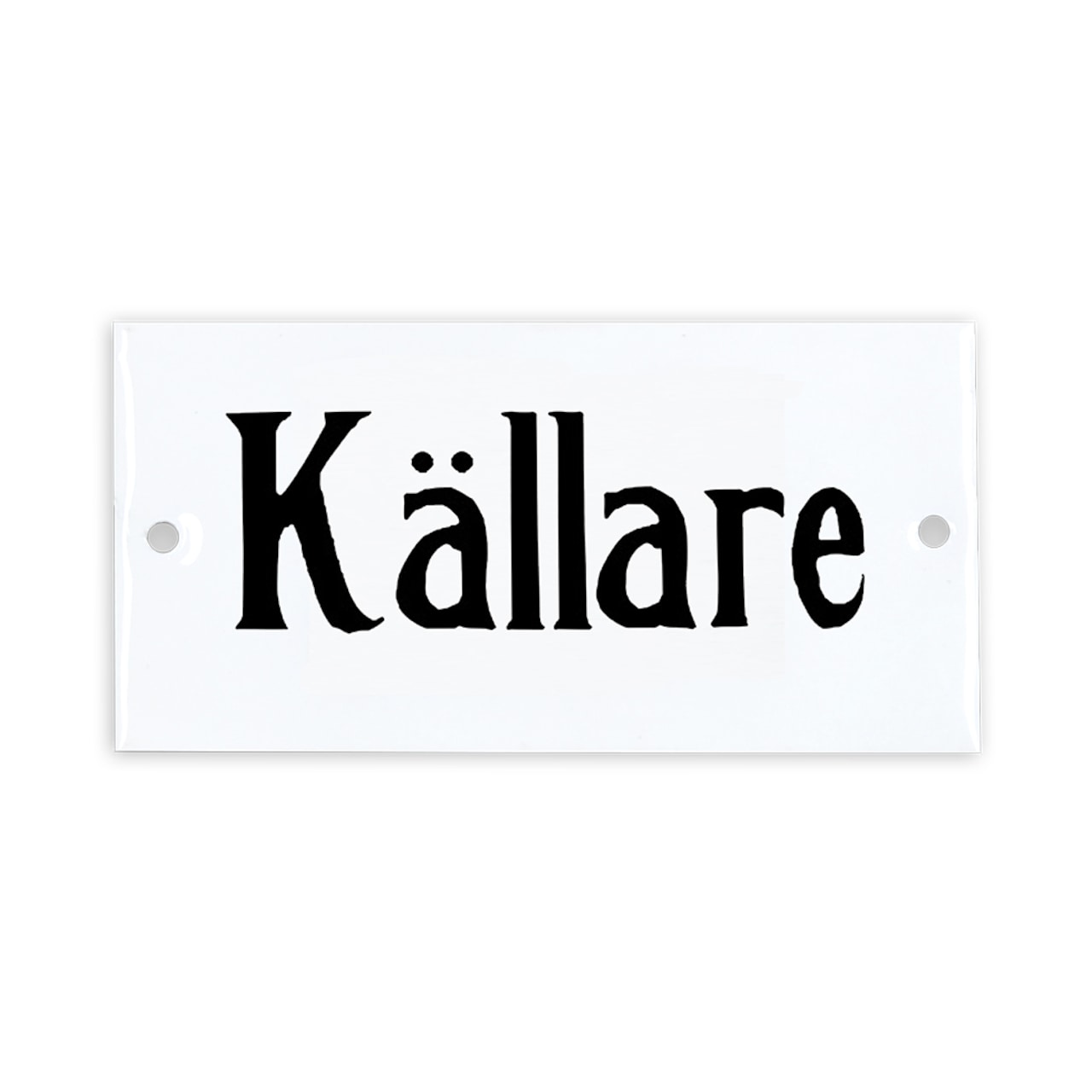 Skylt i emaljfinish – Källare 9x4,5cm