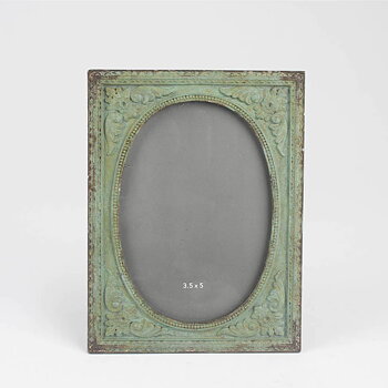 Fotoram antikbehandlad grön vintage finish 12x15,5cm