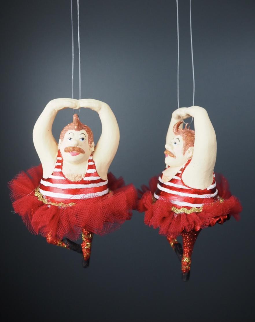 Julkula FAT MAN BALLERINA med tyll & hänge 11×5cm pris/st - 2