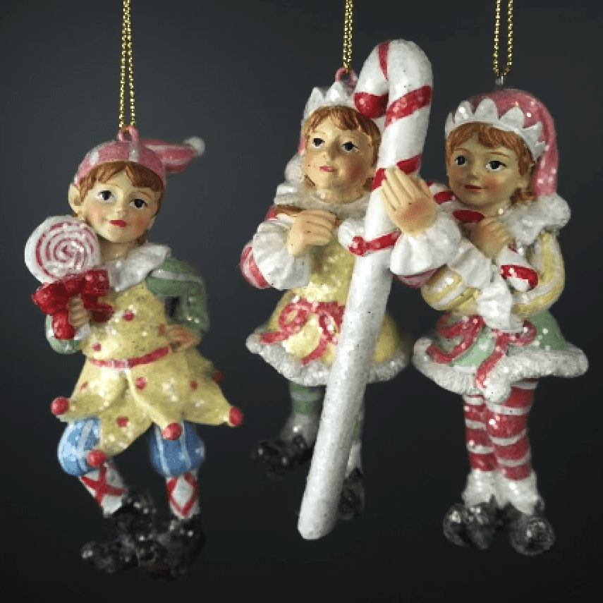 Julkula ELF HOLDING CANDY – Pastellklädd Nisse med godis 3 olika Pris/st - 2