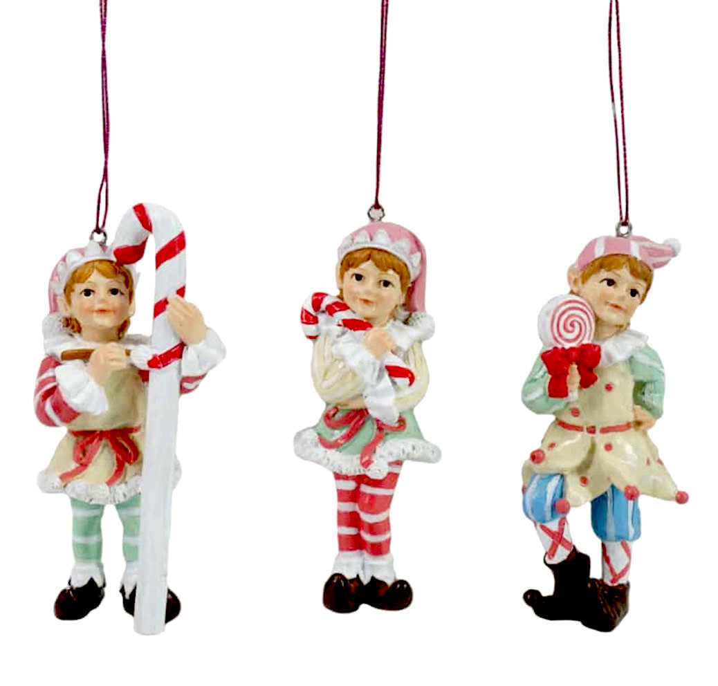 Julkula ELF HOLDING CANDY – Pastellklädd Nisse med godis 3 olika Pris/st - 4