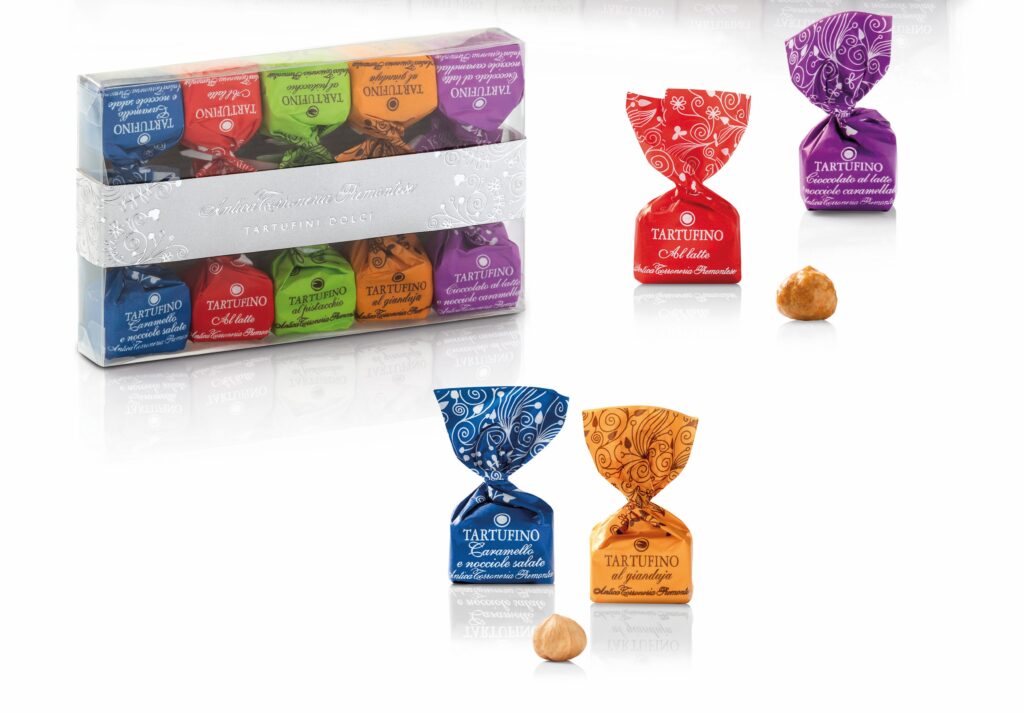 Tartufino Dolci Carneval – Tio lyxiga tryfflar i choklad, fem olika smaker 70g