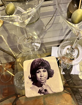 Glasunderlägg – Aretha Franklin, 1968