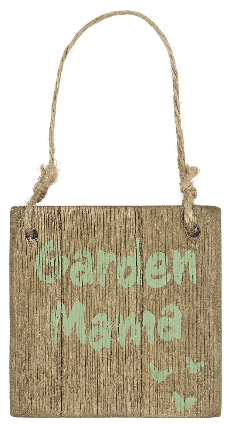 Träskylt – Garden Mama med hänge 7x7cm - 3