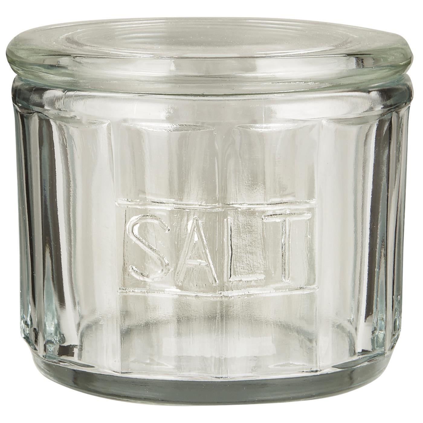 Glasburk med lock för salt Ø11x9,5cm - 2