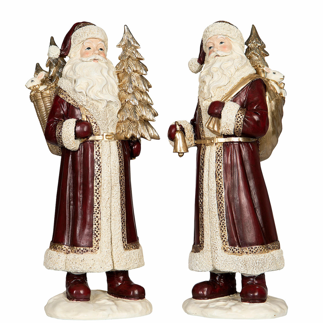 Tomte stor klädd i elegant rock med gulddetaljer Två olika H:35cm pris/st