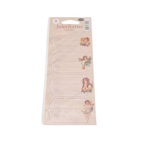 Paketkort / Juladresser självhäftande – fyra olika motiv med änglar 8-pack