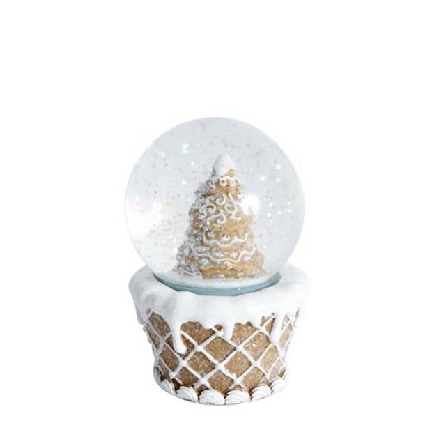 Snökula / snöglob med pepparkaksgran 6x6x10cm