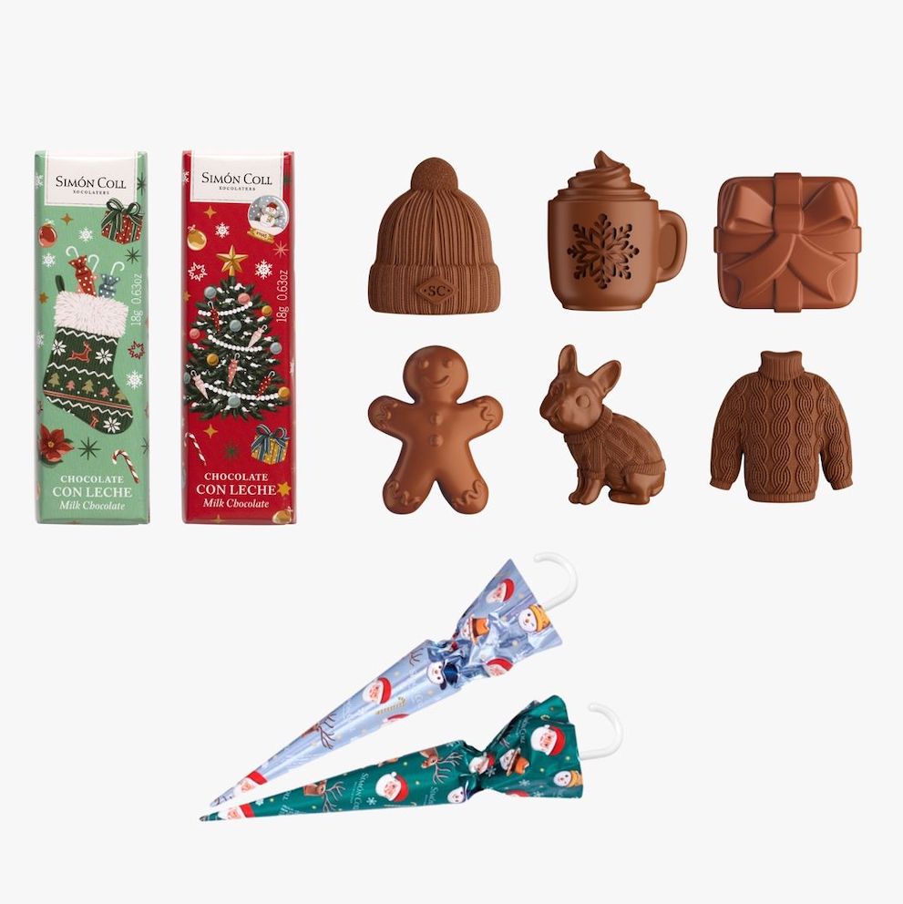 Chokladfigurer av fin mjölkchoklad i julig plåtburk 120g - 3