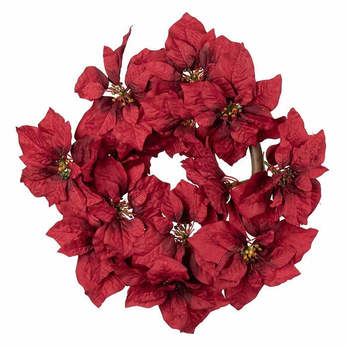 Krans med röda julstjärnor stor Ø:50cm - 3