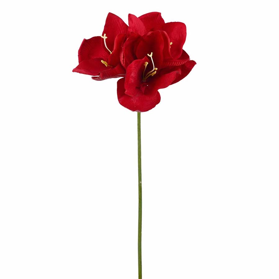 Amaryllis röd med tre blommor konstgjord H:62cm