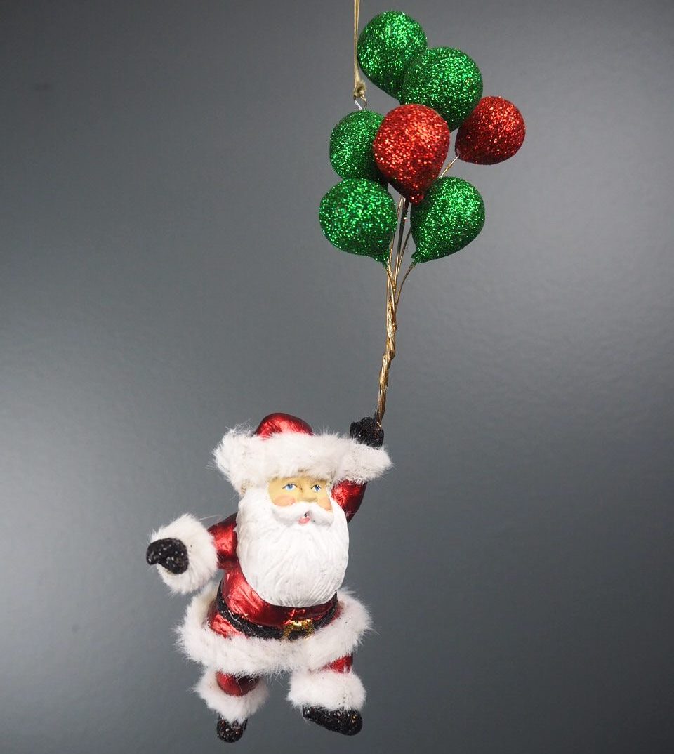 Julkula SANTA IN RED & FUR WITH BALLOONS 10x4x24cm - 3