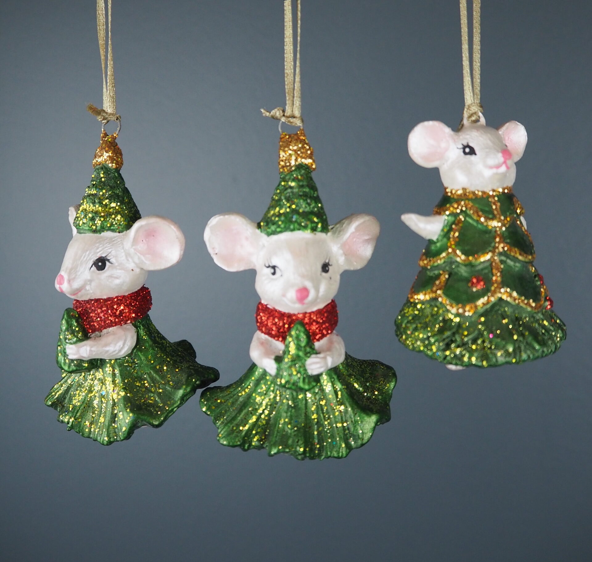Julkula MINI MOUSE – Liten glittrande minimus i grönt Pris/st - 5