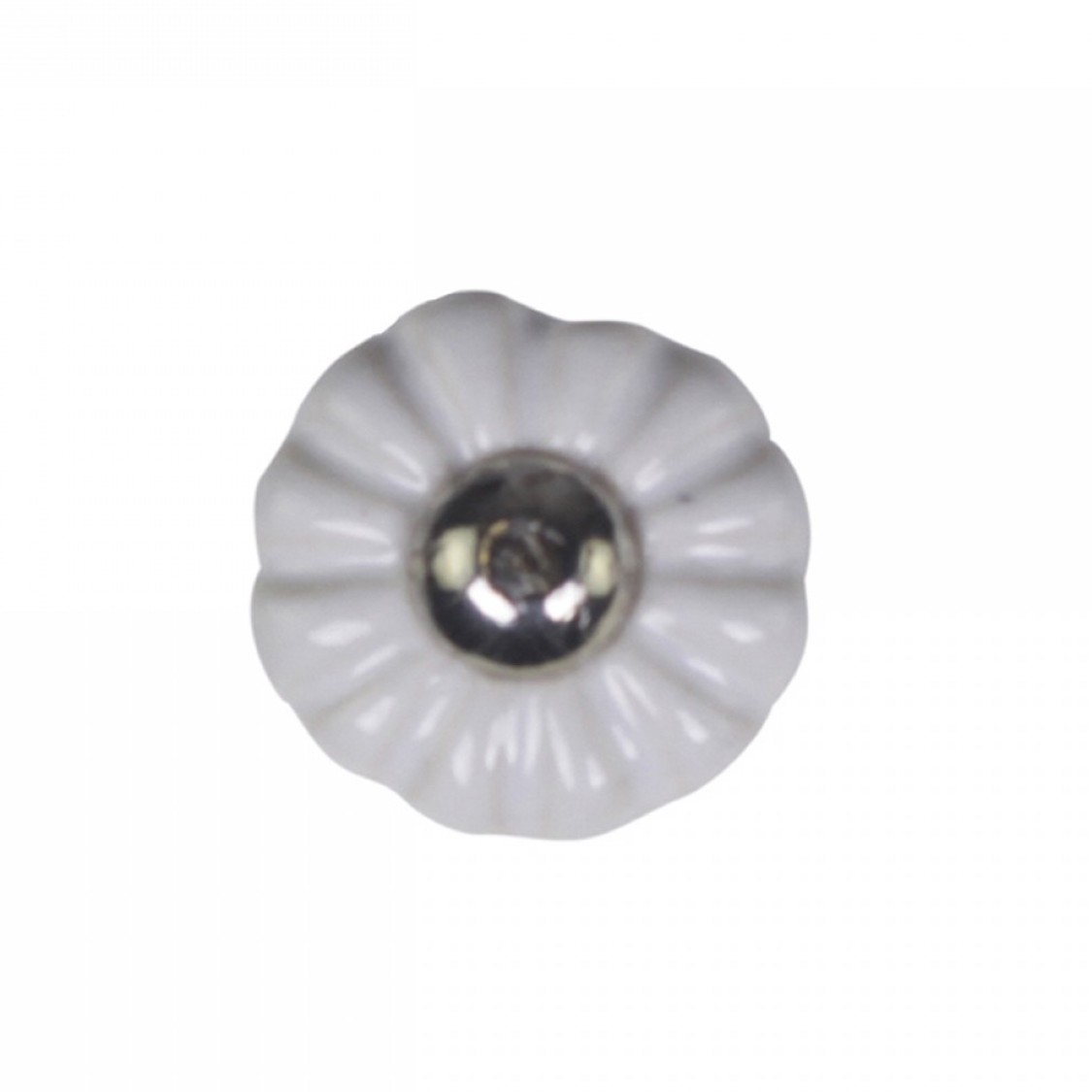 Knopp Blomma i vit porslin Ø:2cm - 2
