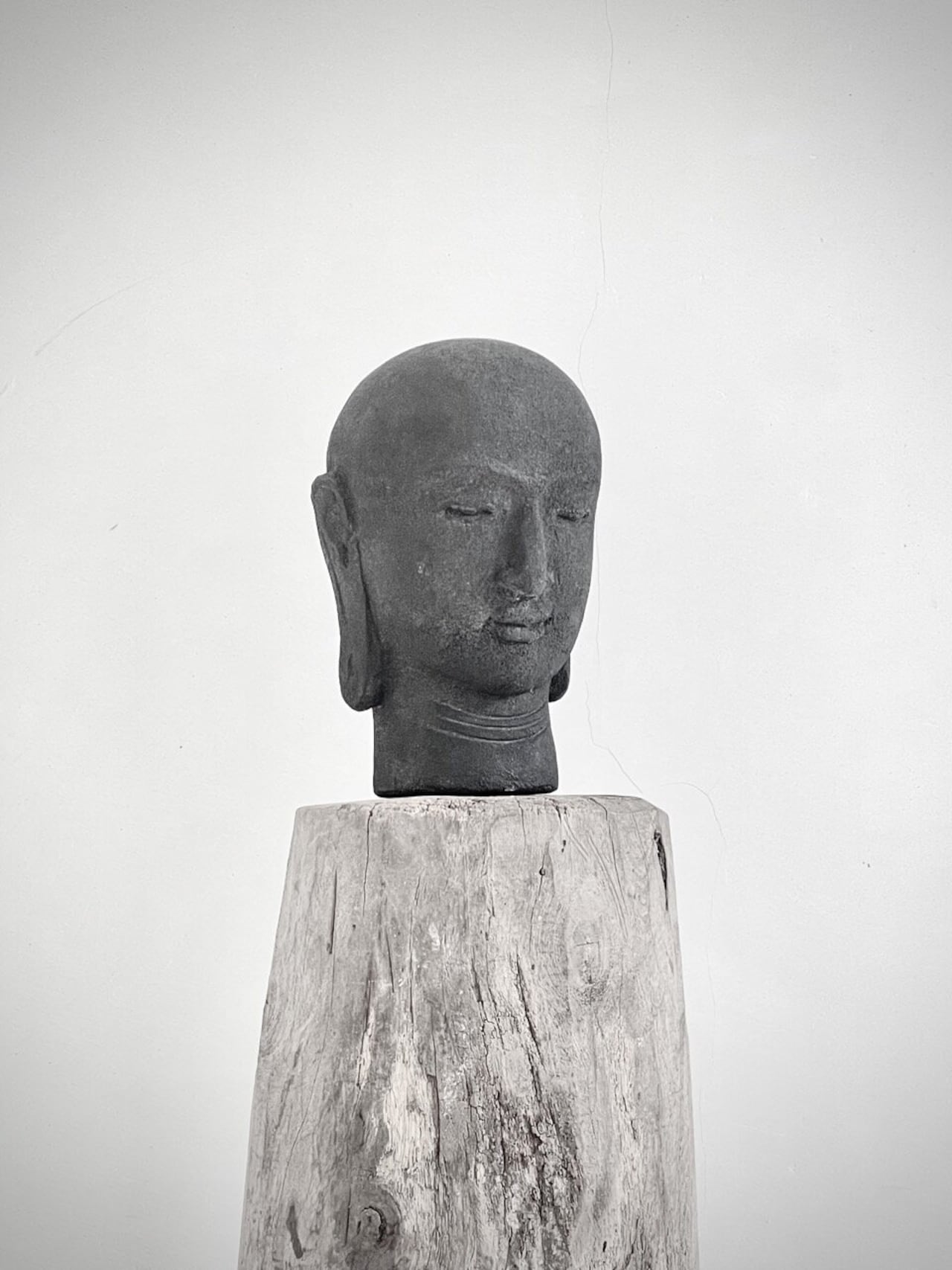 BUDDHA HEAD i sten Svart H:24cm - 2