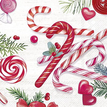 Servetter Lunch Candy Canes