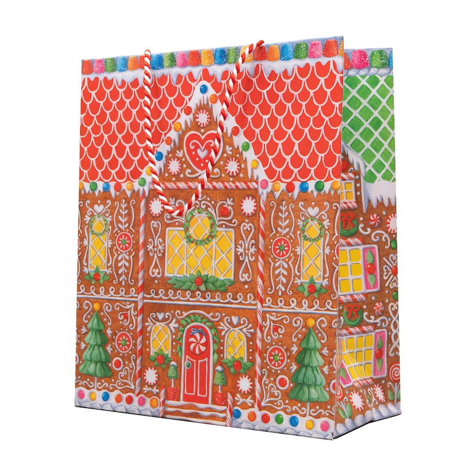 Presentpåse – Gingerbread House Large 28,5x12x25cm - 2