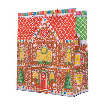 Presentpåse – Gingerbread House Large 28,5x12x25cm