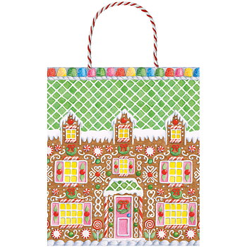 Presentpåse – Gingerbread House Large 28,5x12x25cm