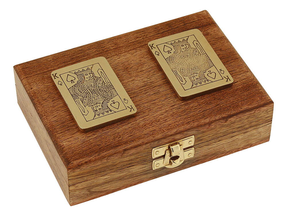 Träask med 2 kortlekar 15x11cm