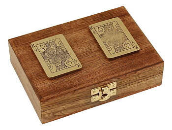 Träask med 2 kortlekar 15x11cm