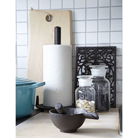MORTEL I GJUTJÄRN MED HÄLLPIP & STÖT 13x10cm - 3