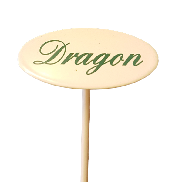 Märkpinne kryddväxt emaljerad gräddvit på spjut – DRAGON 20cm