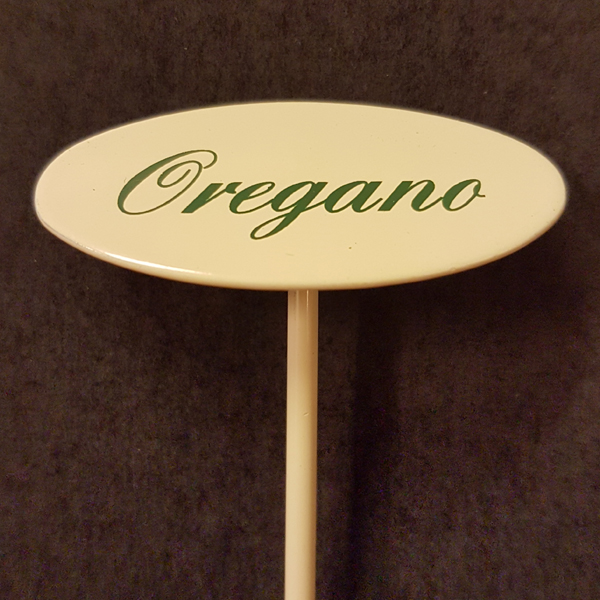 Märkpinne kryddväxt emaljerad gräddvit på spjut – OREGANO 20cm - 2