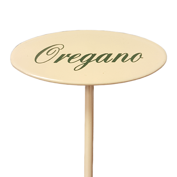 Märkpinne kryddväxt emaljerad gräddvit på spjut – OREGANO 20cm