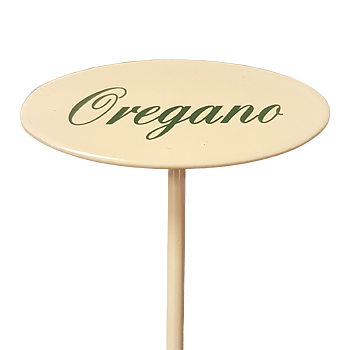 Märkpinne kryddväxt emaljerad gräddvit på spjut – OREGANO 20cm