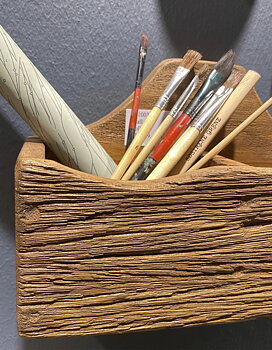 Trälåda / Hylla i certifierad mahogny 25x10cm