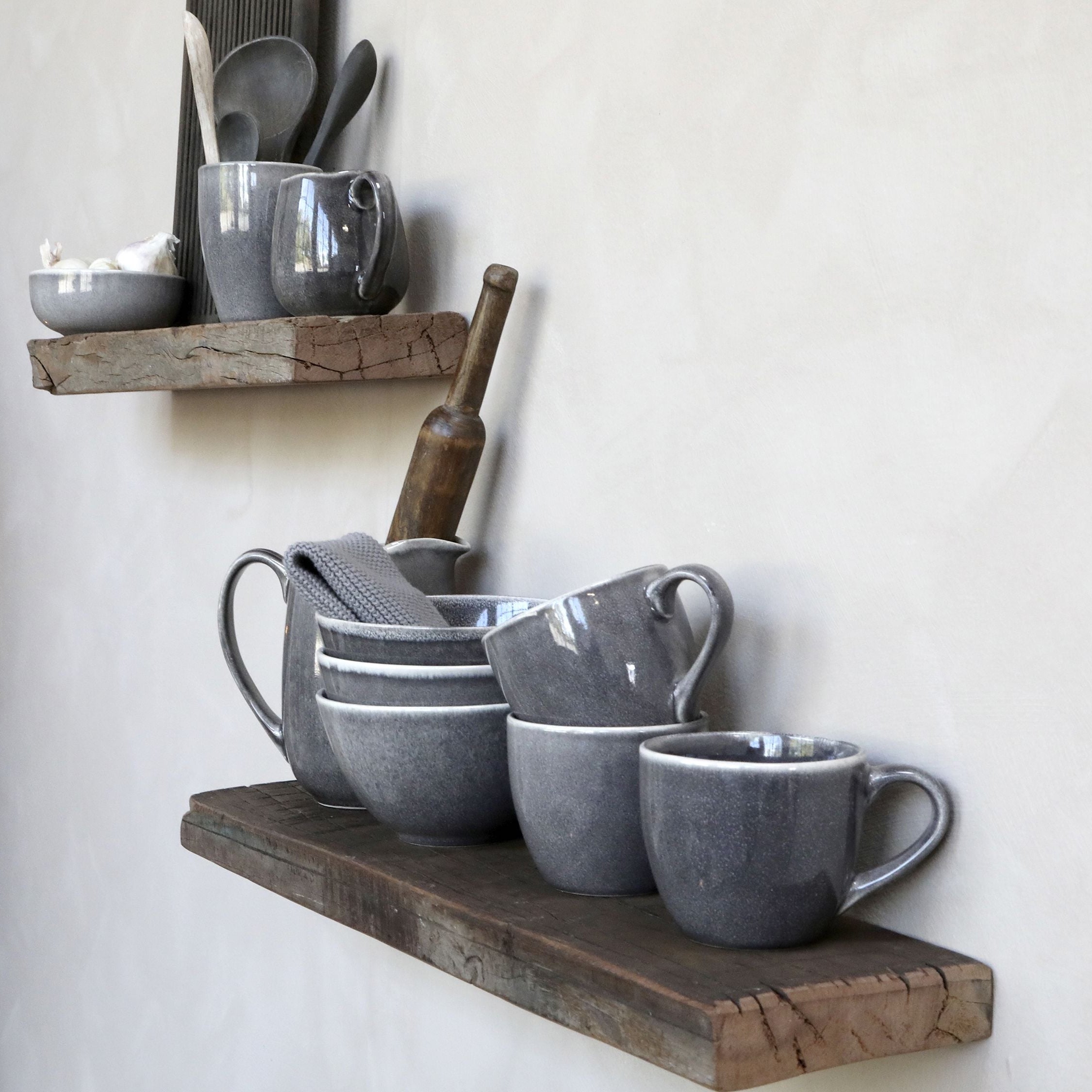 Vägghylla / Hyllplan Grimaud i återvunnet trä – UNIK 61x14cm - 2