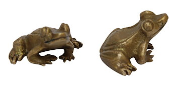 Dekoration Lövgroda mini-mini i mässing 2,5x2,5cm. Pris/st